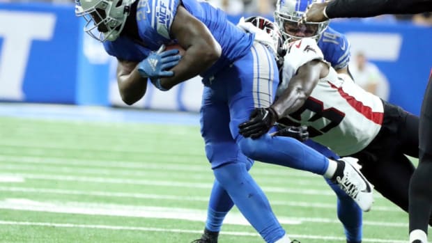 Detroit Lions running back Zonovan Knight.
